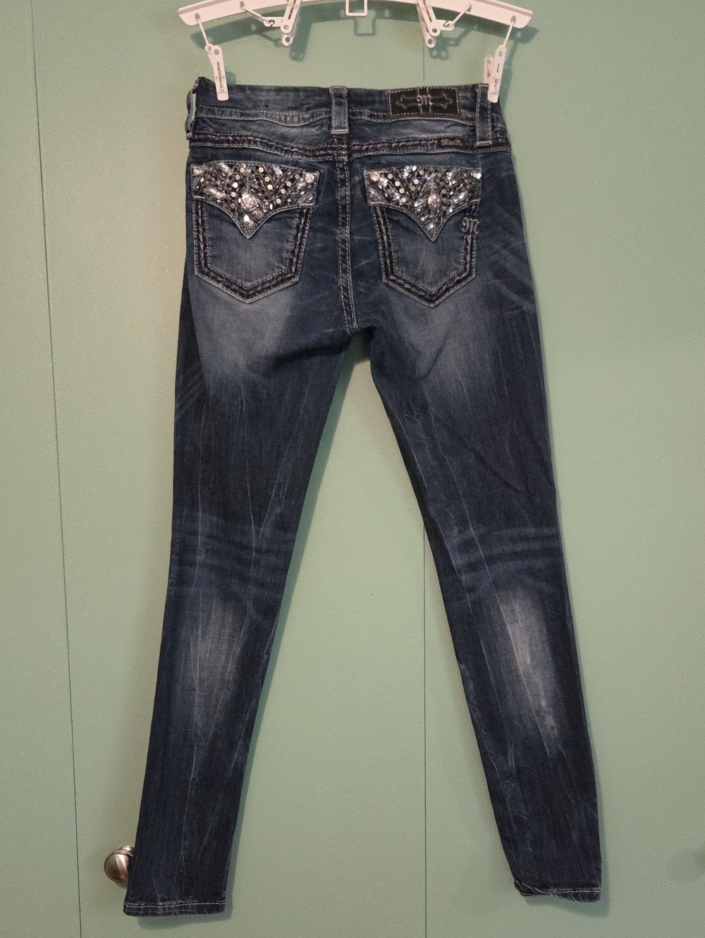 Miss Me Signature Skinny Sparkly Embellished Jean Size 27